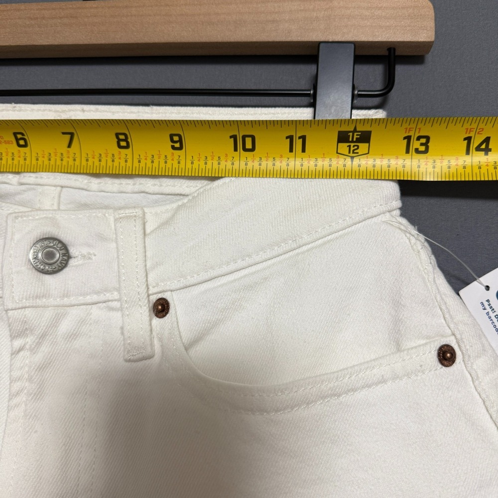 Old Navy Curvy OG Straight Jeans Womens Sz 2 White High Rise Raw Hem Y2K Coastal - Picture 4 of 11